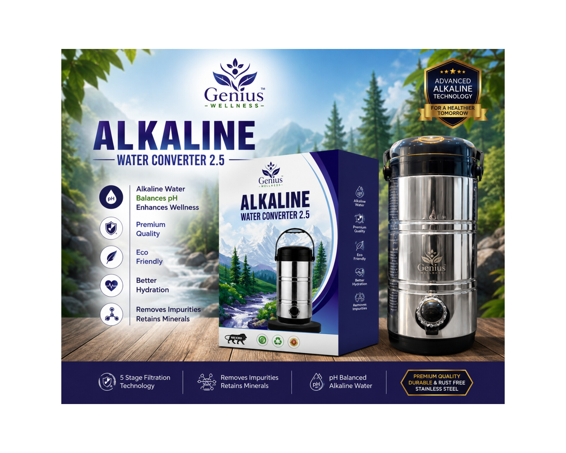 ALKALINE WATER CAMPER 2.5Ltr.