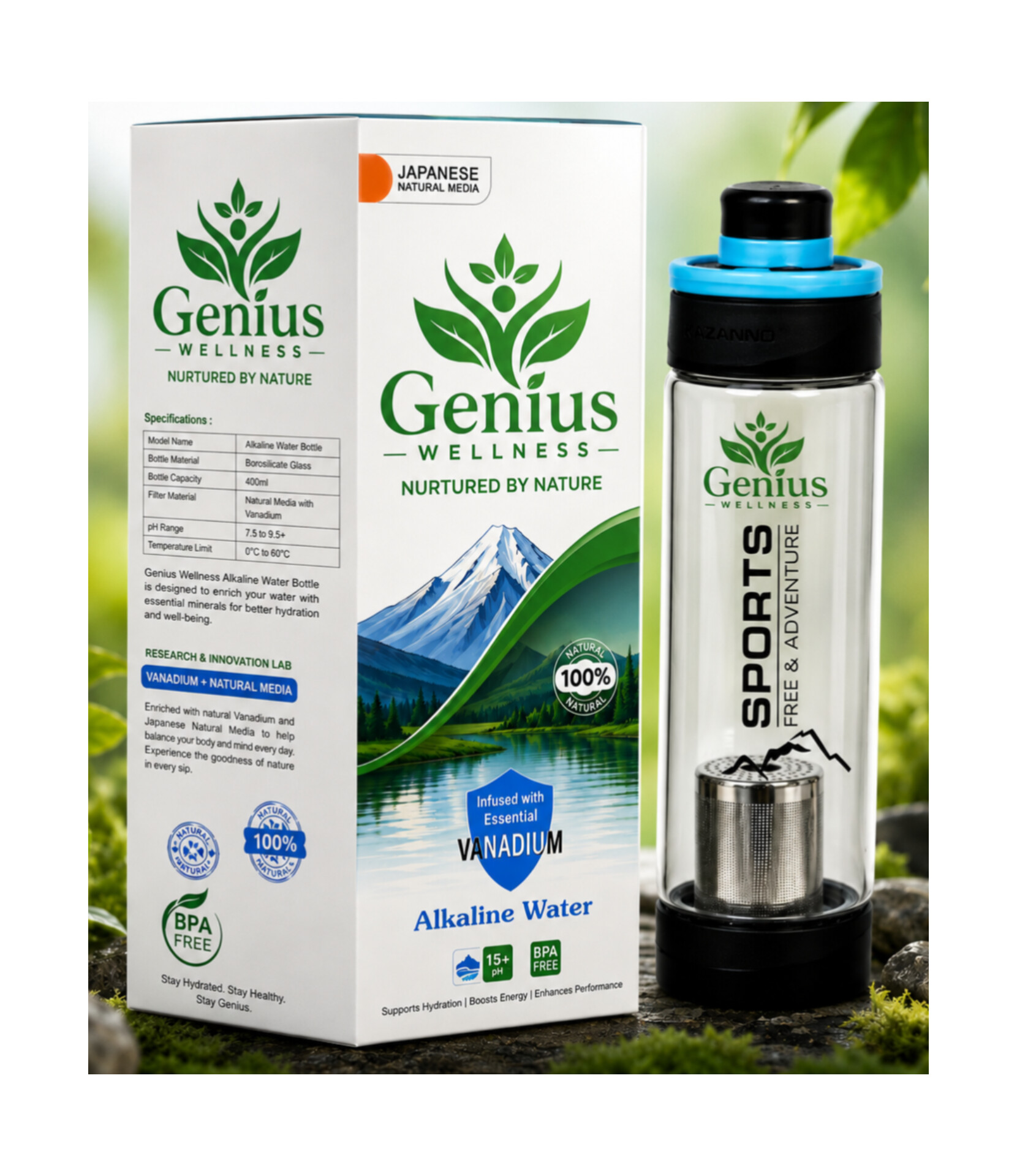 KAZANNO VANADIUM WATER BOTTEL (650ML)