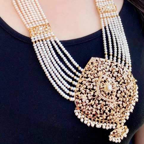 Ladies Moti Haar 22k(916)